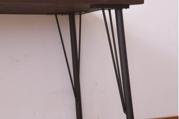 アンティーク家具　アンティーク 鉄脚と古い木の大きな作業台(テーブル・アイアン)