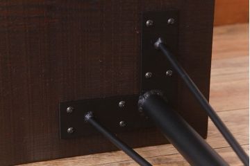 アンティーク家具　アンティーク 鉄脚と古い木の大きな作業台(テーブル・アイアン)