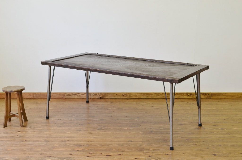 アンティーク家具　古民具・骨董　古いお屋敷の門扉で作ったアンティークダイニングテーブル