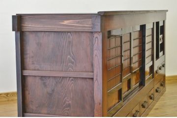 アンティーク家具　特大9尺前面欅水屋箪笥・サイドボード