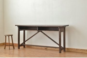 アンティーク家具　★アンティーク　古い縫製工場の横長机2(テーブル・作業台)