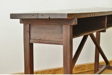 アンティーク家具　★アンティーク　古い縫製工場の横長机2(テーブル・作業台)