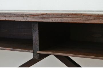 アンティーク家具　★アンティーク　古い縫製工場の横長机4(テーブル・作業台)