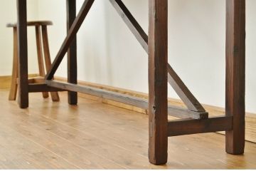 アンティーク家具　★アンティーク　古い縫製工場の横長机5(テーブル・作業台)