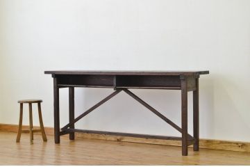 アンティーク家具　★アンティーク　古い縫製工場の横長机6(テーブル・作業台)