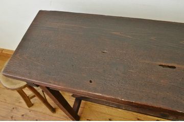 アンティーク家具　★アンティーク　古い縫製工場の横長机6(テーブル・作業台)
