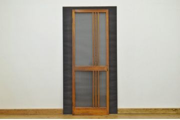 素敵なデザインの銀モールガラス入り細身のドア(扉・建具)