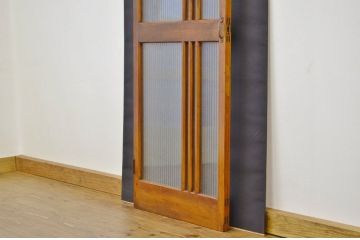 素敵なデザインの銀モールガラス入り細身のドア(扉・建具)