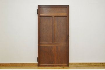アンティーク　重厚な古い木の自由蝶番付きドア(扉・建具)
