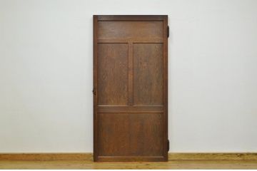 アンティーク　重厚な古い木の自由蝶番付きドア(扉・建具)