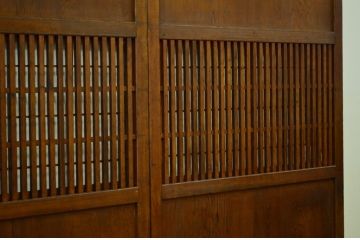 古民具・骨董 裏障子付格子帯戸4枚セット(引き戸)