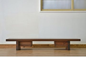 アンティーク家具　★古民具骨董　極厚天板の引出し付き裁ち板