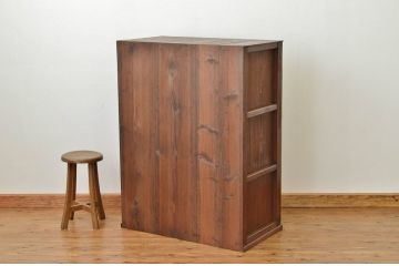 アンティーク家具　アンティーク 古い木のシンプルな収納棚(食器棚)