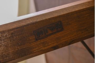 アンティーク　総ナラ材の重厚なバタフライテーブル(作業台・ダイニングテーブル)