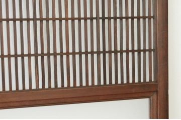 古民具　骨董　腰板欅の裏障子付き格子戸1枚(引き戸)