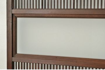 古民具　骨董　腰板欅の裏障子付き格子戸1枚(引き戸)