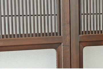 古民具・骨董 細身の格子戸4枚セット(裏障子付き)引き戸・建具