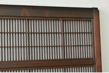 古民具・骨董 細身の格子戸4枚セット(裏障子付き)引き戸・建具