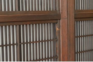 古民具・骨董 細身の格子戸4枚セット(裏障子付き)引き戸・建具