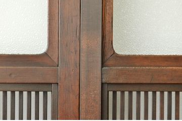 古民具・骨董 細身の格子戸4枚セット(裏障子付き)引き戸・建具