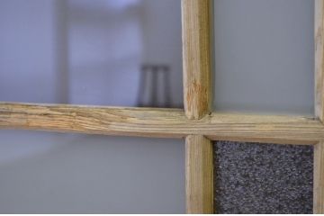 アンティーク　味の良い木のガラス窓1枚(扉、建具)