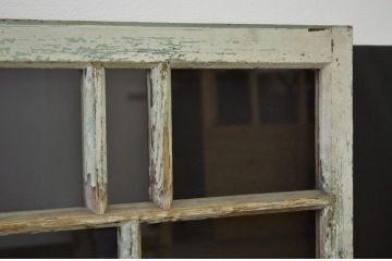 アンティーク　ペンキの剥げたガラス窓2枚セット(引き戸、ガラス戸)