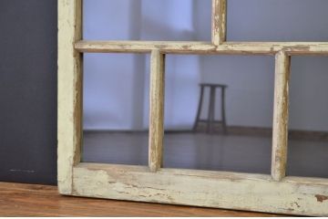 アンティーク　ペンキの剥げたガラス窓2枚セット(引き戸、ガラス戸)