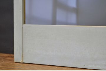 アンティーク　細身の片面ペイントガラス引き戸2枚セット(扉、ガラス戸)