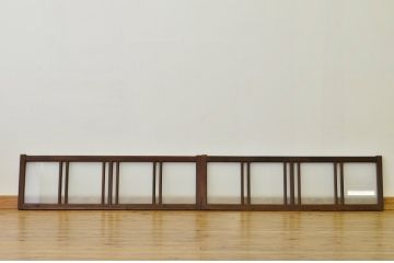 アンティーク　シンプルな木の明り取り2枚セット(欄間)