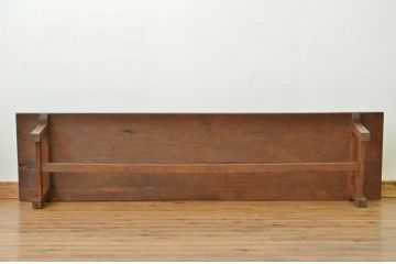 アンティーク家具　古い木のアンティーク横長テーブル(作業台、ちゃぶ台)