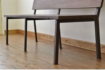 アンティーク家具　古材無垢板で作製した大型ベンチ