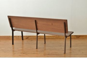 アンティーク家具　古材無垢板で作製した大型ベンチ