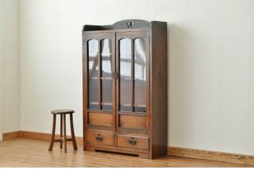アンティーク家具　高級品!古いナラ材の上質な特大本箱