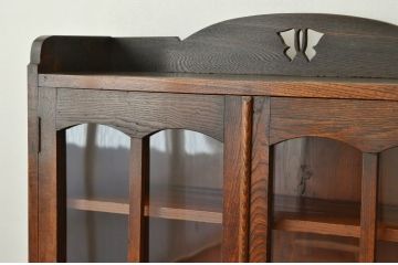 アンティーク家具　高級品!古いナラ材の上質な特大本箱