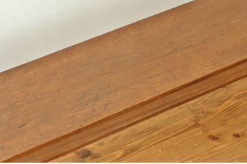 レトロ家具　★昭和レトロ 古い木のシンプルなアンティークベンチ(長椅子・イス・いす)