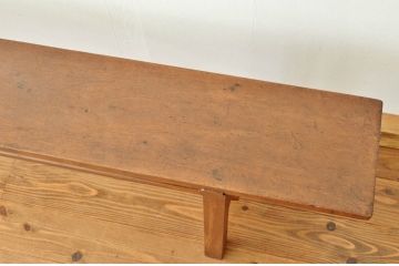 レトロ家具　★昭和レトロ 古い木のシンプルなアンティークベンチ(長椅子・イス・いす)