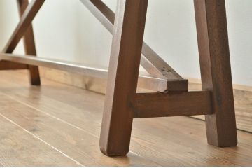 レトロ家具　★昭和レトロ 古い木のシンプルなアンティークベンチ(長椅子・イス・いす)