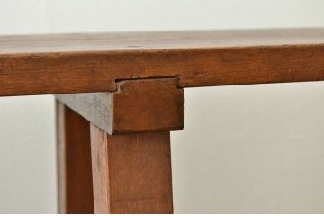 レトロ家具　★昭和レトロ 古い木のシンプルなアンティークベンチ(長椅子・イス・いす)
