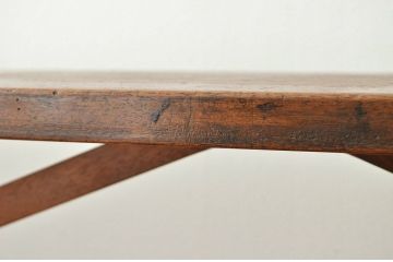 レトロ家具　★昭和レトロ 古い木のシンプルなアンティークベンチ(長椅子・イス・いす)