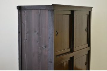 アンティーク家具　古民具・骨董 明治時代/古い木の味わいある大収納棚(時代箪笥)