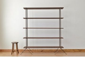 アンティーク家具　☆アイアンの薄型飾り棚(中)(陳列棚)