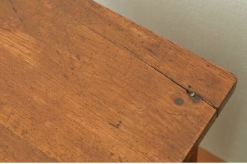 アンティーク家具　アンティーク 古いナラ材のシックな片袖机(作業台・テーブル)