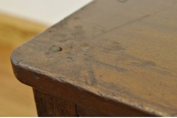 アンティーク雑貨　アンティーク　モールガラス入り!古い木製の書類棚(レコードケース・蓄音機台)