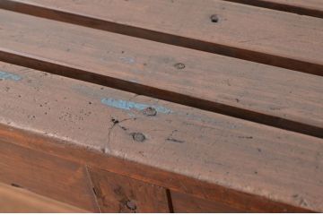 レトロ家具　昭和レトロ　古い木のアンティークロングベンチ(長椅子)