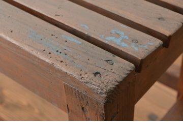 レトロ家具　昭和レトロ　古い木のアンティークロングベンチ(長椅子)