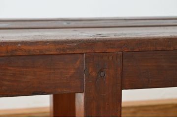 レトロ家具　昭和レトロ　古い木のアンティークロングベンチ(長椅子)