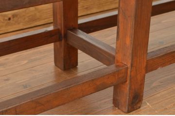 レトロ家具　昭和レトロ　古い木のアンティークロングベンチ(長椅子)