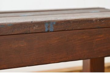 レトロ家具　昭和レトロ　古い木のアンティークロングベンチ(長椅子)