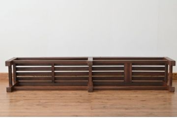 レトロ家具　昭和レトロ　古い木のアンティークロングベンチ(長椅子)