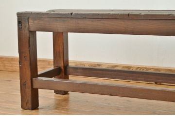 レトロ家具　★昭和レトロ・古い木の雰囲気の良いベンチ?(長イス・椅子)